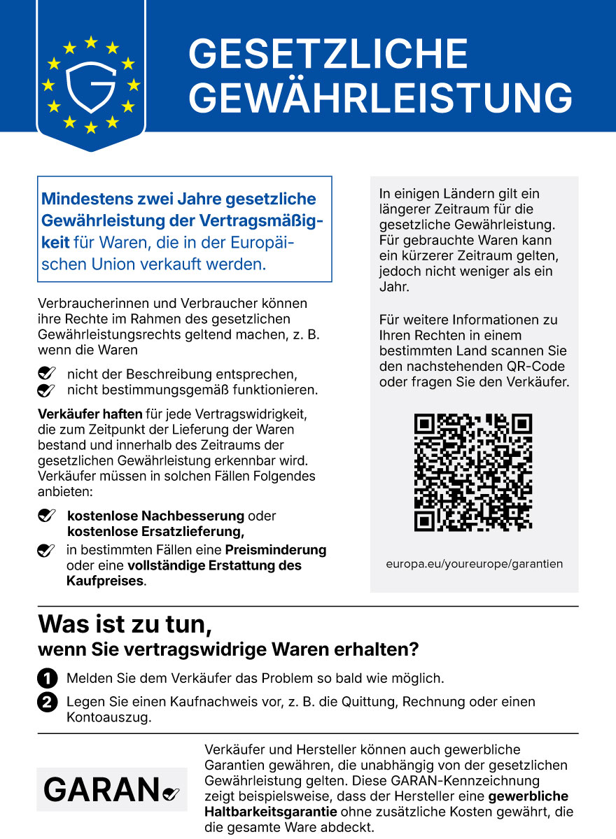 Gesetzliche Gewährleistung – Informationen zu den gesetzlichen Gewährleistungsrechten
